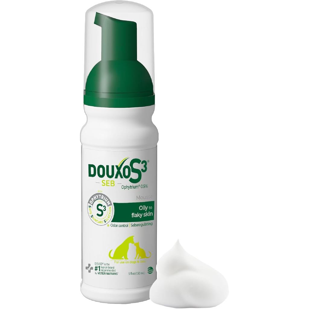 Douxo S3 SEB Dog Seborgrating Mousse, Seborrhea Treatment for Dogs & Cats, ช่วยคุมรังแค, กลิ่นไม่พอใ