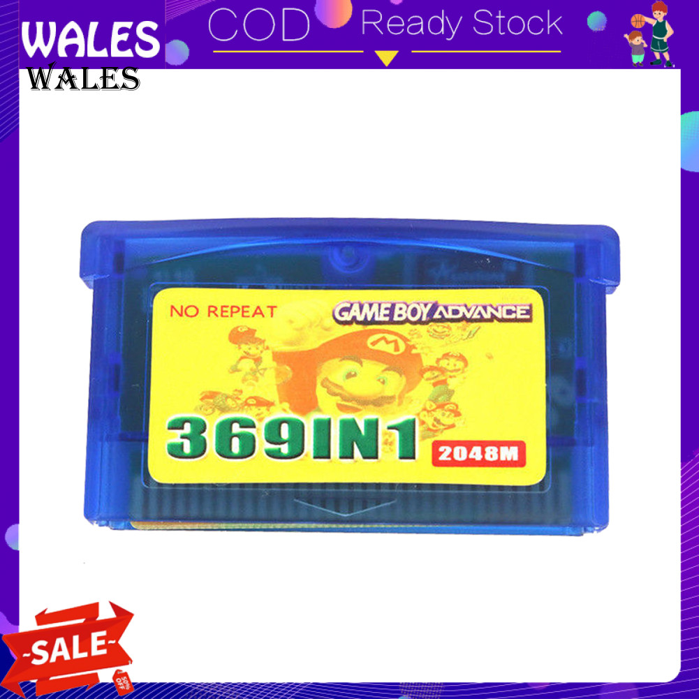 <wales> 369 in 1 US Version Game Cartridge การ์ดเกมสําหรับ GameBoy Advance