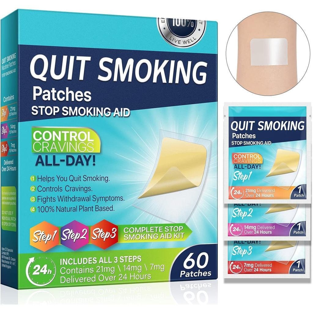 60ชิ้นแพทช์,Step123StopAidsPatches,ช่วยเหลือQuitPatch,60สติ๊กเกอร์นับถอยหลังที่ทํางานร่วมกับ2Weeks,E