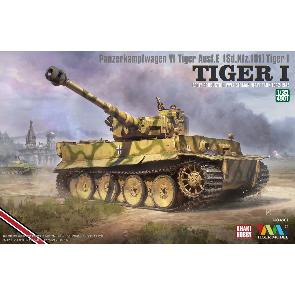 Tiger 4901 1/35 Sd.Kfz.181 TIGER I 1942-1945 EARLY WW2 GERMAN HEAVY TANK Model Kit