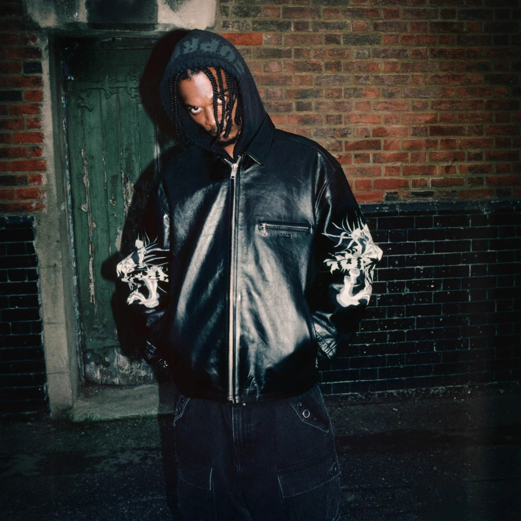 DM6A supreme Leather Jacket Dark Skull Casual Leather Jacket Jacket อินเทรนด์
