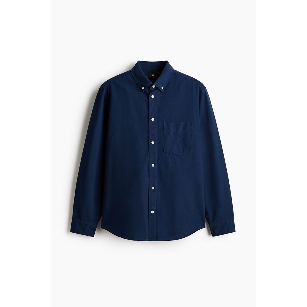 H&M(เอชแอนด์เอ็ม) เสื้อเชิ้ต Oxford แบบ Regular Fit ผู้ชาย 1257417_16