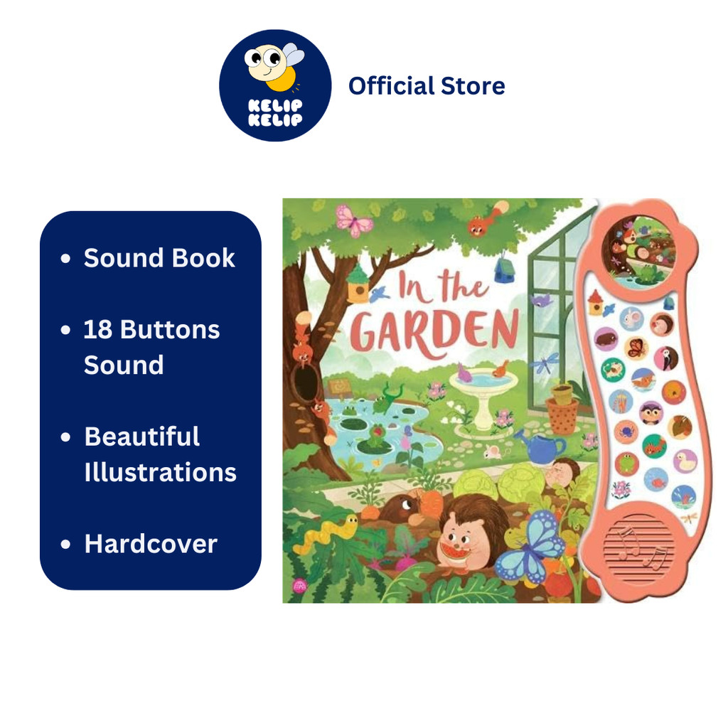 In The Garden Mega Sound Book สําหรับเด็กถึงได้ยินและเล่นเสียง 18 ปุ่ม (ปกแข็ง)