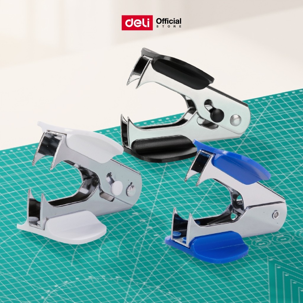 ที่ดึงลวดเย็บกระดาษ Deli รุ่น 0231 ถอนลวดหนาได้ถึง 25 แผ่น ระบบล็อกเก็บในตัว (คละสี)(จำหน่าย 1 ชิ้น)