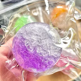 🔥ส่งไว🔥Ball Squishy ก้อนใสสีอำพัน แบบลูกบอล ของเล่นบีบอัด เติมมินิบล็อกด้านใน บีบสนุก เด้งช้า คลายเครียด