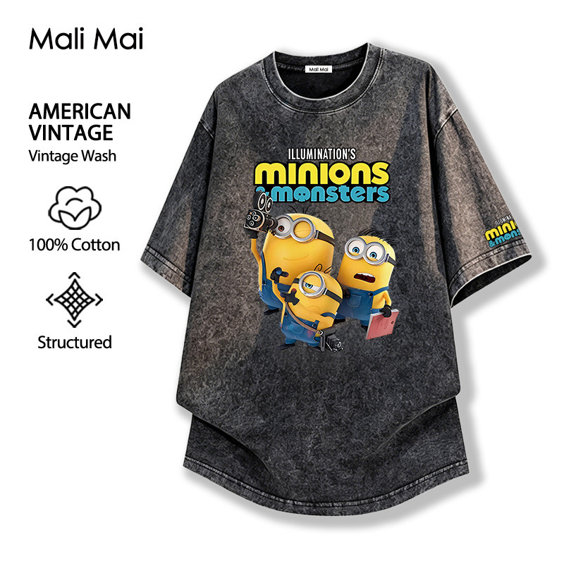สบายและนุ่ม เสื้อยืดแขนสั้น Minions & Monsters อนิเมะ ตัดเย็บดี ไม่หด สวยๆ (ส่งเร็ว จัดส่งจากไทย)