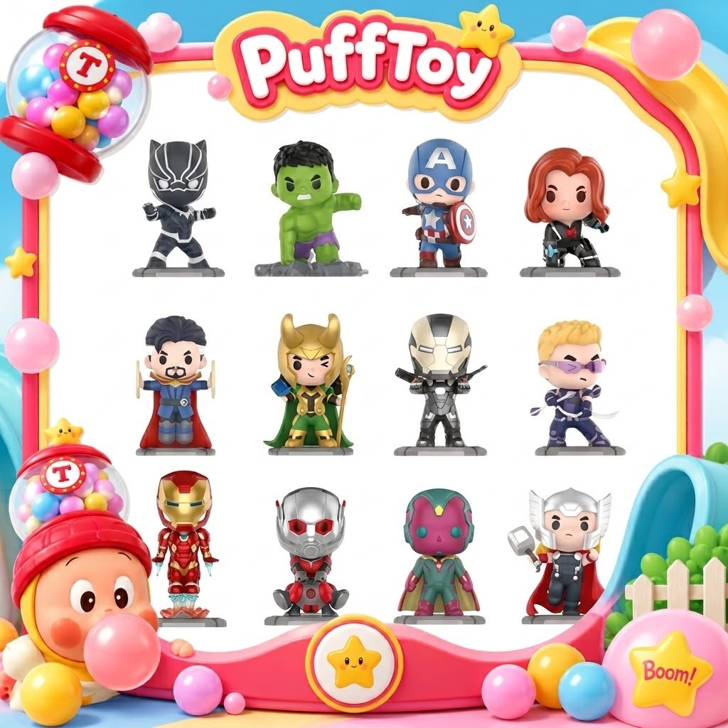 P POPMART Marvel Avengers Classic Series Mystery Box ฟิกเกอร์ของเล่น