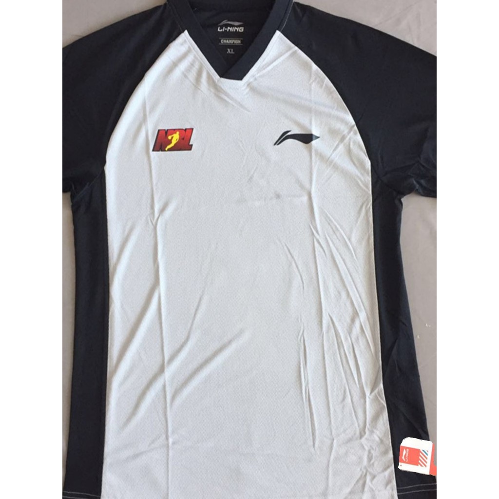 Li Ning ของแท้ผู้ชายฤดูร้อน NBL Sponsorship ผู้ตัดสินชุดแขนสั้น Quick-Drying V คอ T บาสเกตบอลครึ่งแข