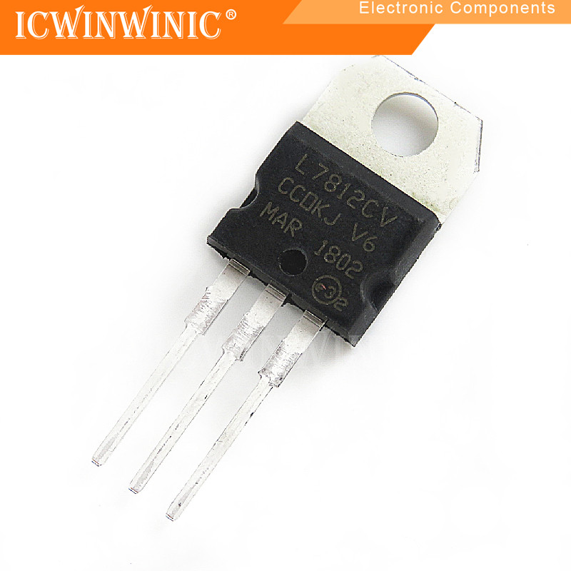 5 ชิ้น L7812CV L7812 TO-220 ส่วนประกอบอิเล็กทรอนิกส์