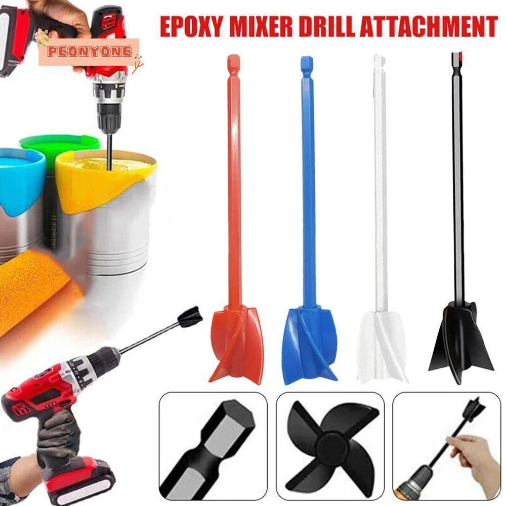 2PCS Hex Shank เครื่องผสมสี Paddle อีพ็อกซี่เรซิ่นผสม Stirrer สิ่งที่แนบมาสว่านไฟฟ้ากวน Stick สําหรับ DIY เรซิ่นกาวสีผสม