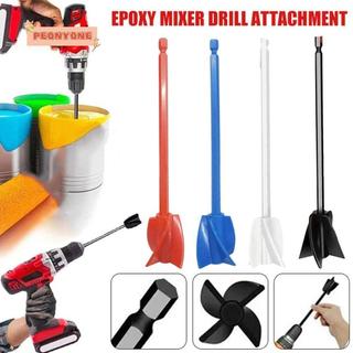 2PCS Hex Shank เครื่องผสมสี Paddle อีพ็อกซี่เรซิ่นผสม Stirrer สิ่งที่แนบมาสว่านไฟฟ้ากวน Stick สําหรับ DIY เรซิ่นกาวสีผสม