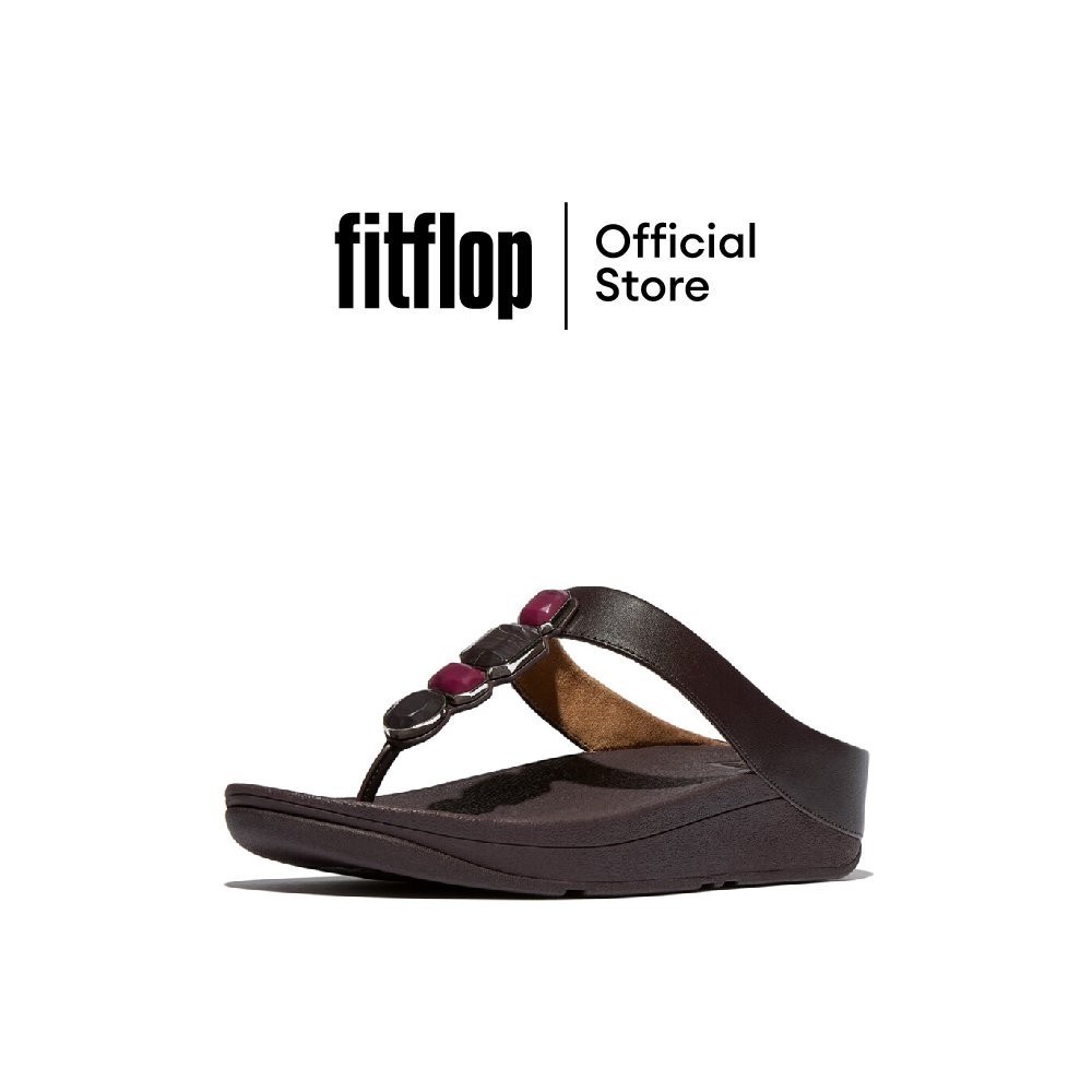 FITFLOP FINO MULTI-STONE LEATHER T/P รองเท้าแตะแบบหูหนีบผู้หญิง รุ่น IU9-C88 สี PURPLE