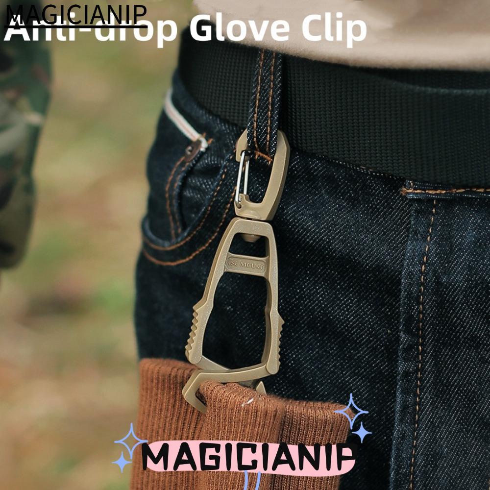 คลิปถุงมือ MAGICIANIP, คลิปพลาสติกแบบพกพาป้องกันการหล่น, การ์ดข้ามอเนกประสงค์เปิด POM Work ถุงมือผู้ถือกลางแจ้ง