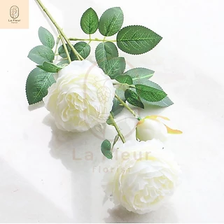 ดอกไม้ประดิษฐ์ ช่อดอกโบตั๋น 3 ดอก 6 สี ดอกไม้ปลอม ดอกโบตั๋นประดิษฐ์ ดอกไม้ประดิษฐ์ ตกแต่งบ้าน ตกแต่งห้อง ใส่แจกัน