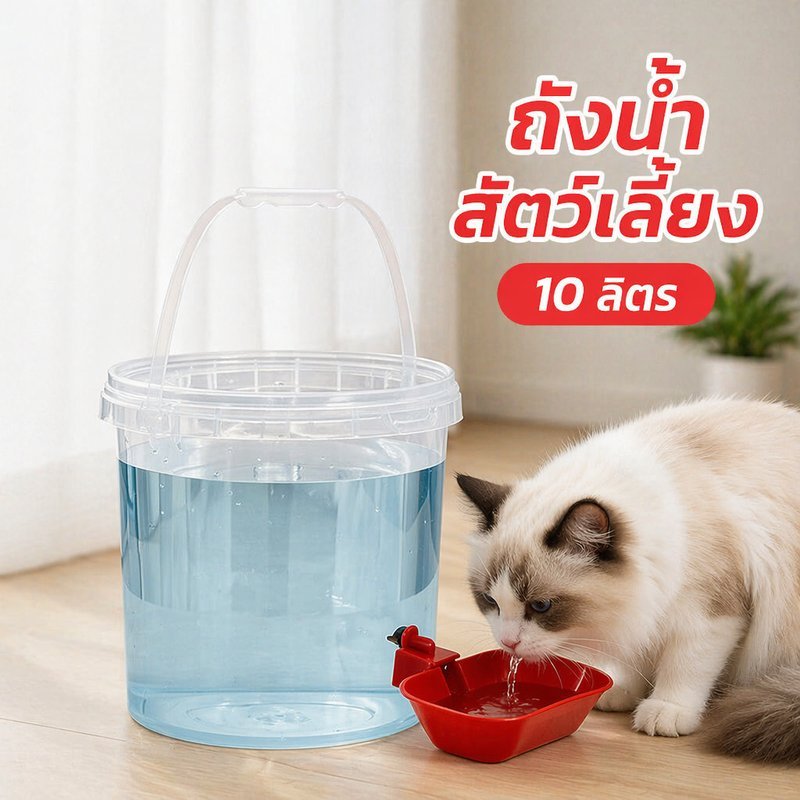 10L ถังดื่มสัตว์เลี้ยง ที่ใส่น้ําแมว น้ำพุแมวสัตว์เลี้ยงอัตโนมัติ เงียบมาก น้ำพุแมว แบบใส ปลอดภัย