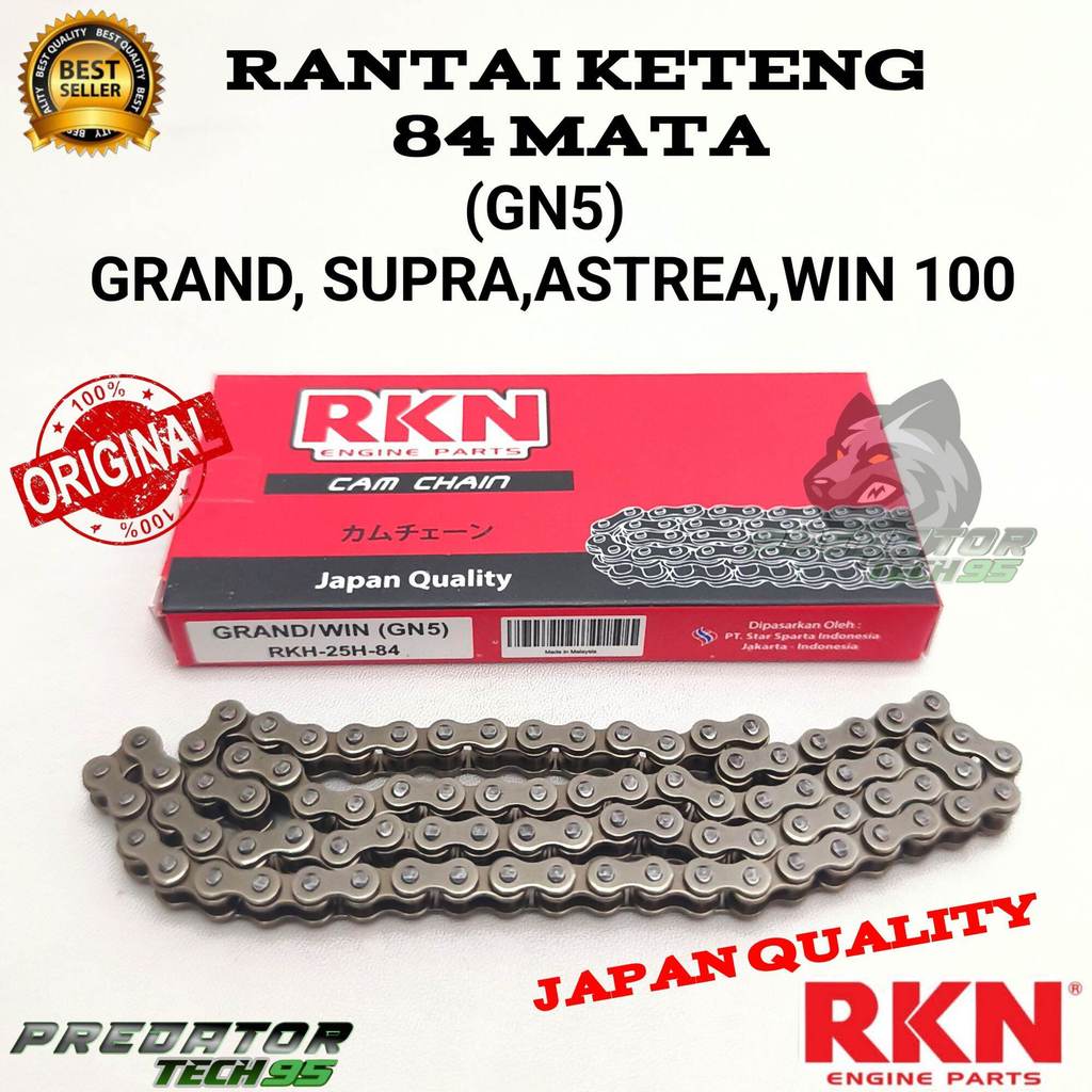MATA ORIGINAL 84 EYE CHAIN RKN MOTOR (GN5) GRAND SUPRA X LAMA ASTREA WIN 100 JAPAN QUALITY
