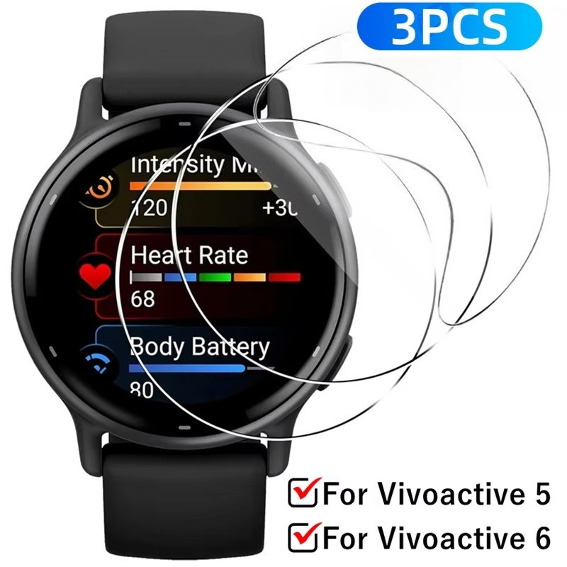 3PCS สําหรับ Garmin Vivosport แนวโน้มกีฬา HR 3 HD Clear Soft Hydrogel ฟิล์มสมาร์ทนาฬิกาฟิล์มนุ่มสําหรับ Garmin Vivoactive HR 6 5 4 4S 3 เทรนเนอร์เพลงป้องกันหน้าจอ