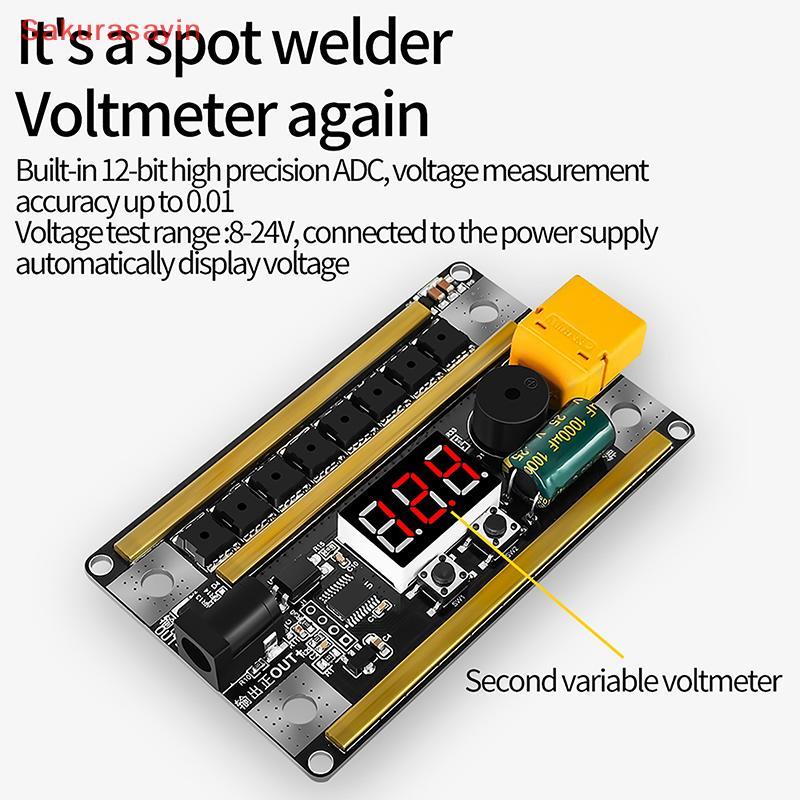 {Sakurasayin} 99 Gears 8V-24V Spot Welder Kit Digital Power Adjustable Spot Welding Pen Control Boar