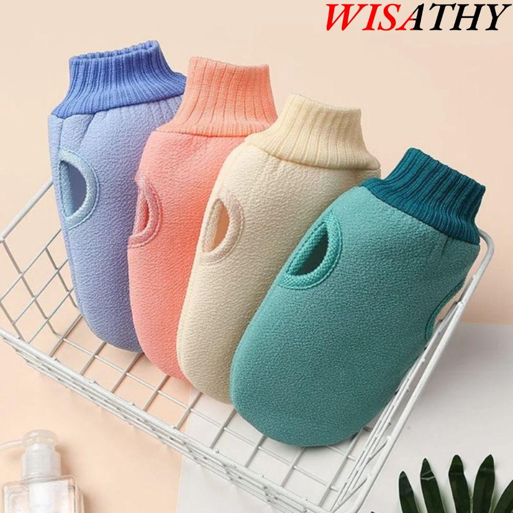 WISATHY   Bath Glove, Shower Scrubber Extreme Comfort Exfoliating Bath Glove, Smooth Skin Body Rub B