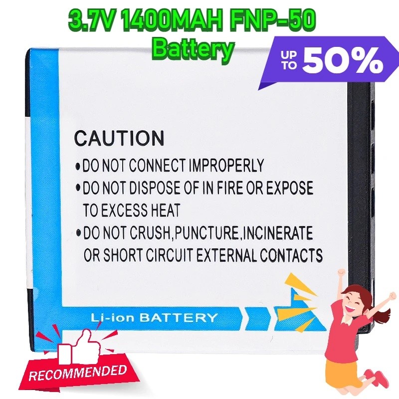 3.7V 1400MAH FNP-50 แบตเตอรี่สําหรับกล้อง Fujifilm K7004 D-LI68 F775 F665 F505 และแบตเตอรี่ FNP50A