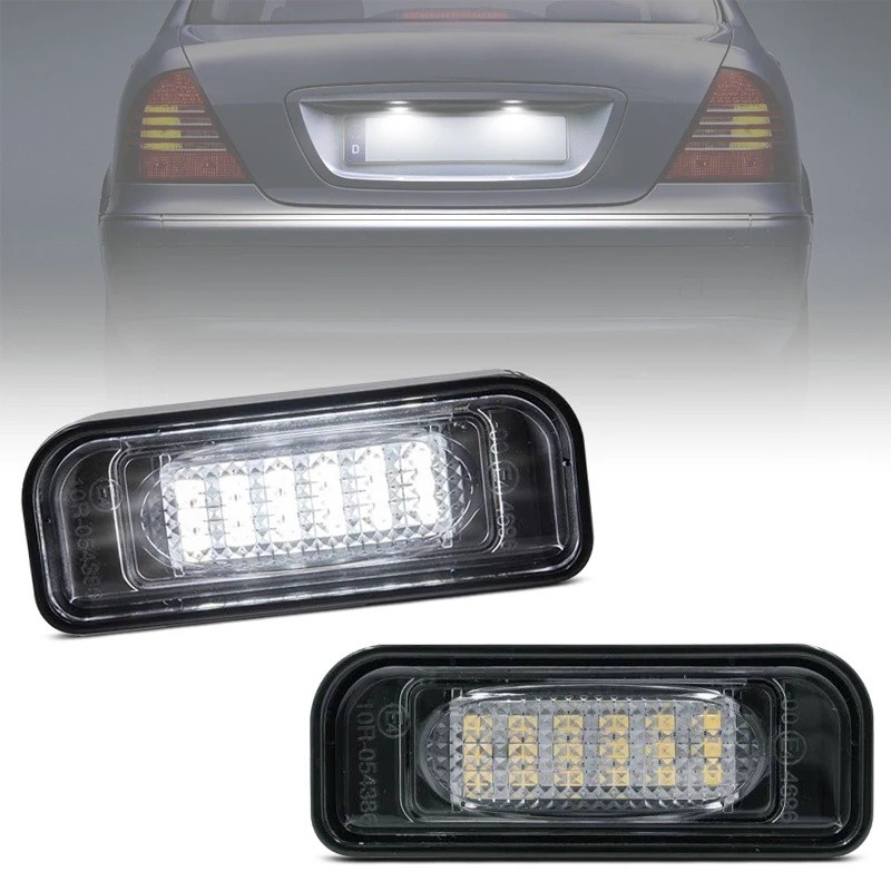 FZ 2 ชิ้นสําหรับ Benz S-Class W220 S350 S430 S500 S600 S55AMG S65AMG สีขาว LED จํานวนป้ายทะเบียน