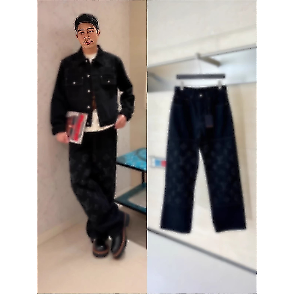 WM0J L1''' Laser positioning for presbyopia LoGo Ripped jeans
