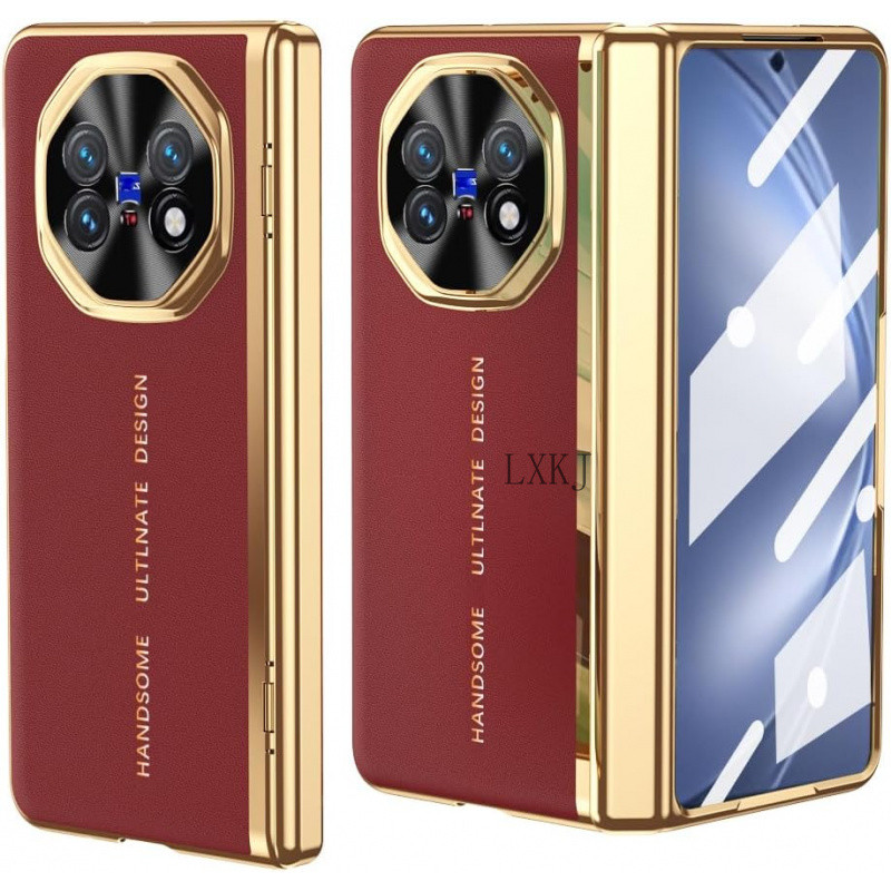 สําหรับ Vivo X พับ 6 กรณีพร้อมการป้องกันหน้าจอ, เคสป้องกันบานพับ, หนัง Folio Flip Cover กันกระแทกเต็