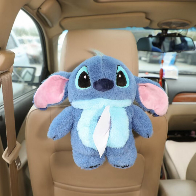 สติทช์น่ารัก กล่องกระดาษทิชชูในรถ แบบแขวน สร้างสรรค์ ที่ใส่ทิชชู่ ที่เท้าแขน ของแต่งรถยนต์