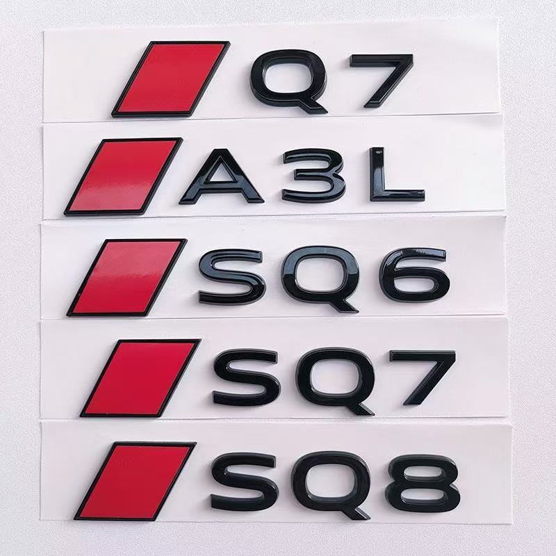 เหมาะสําหรับการปรับเปลี่ยนโลโก้ Audi ใหม่ SQ8 SQ7 SQ6 A3L S3 A5L ป้ายด้านหลังสติกเกอร์ตกแต่ง