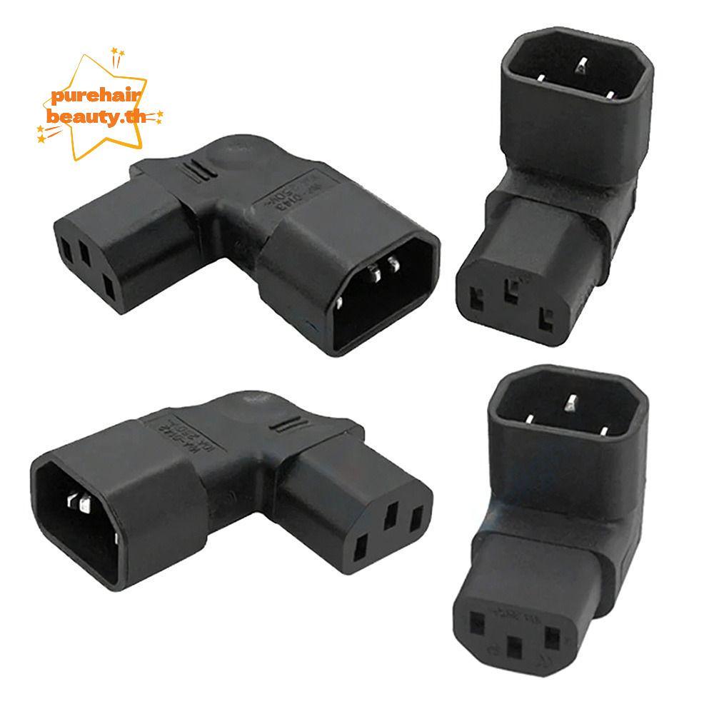 PUREHAIRBEAUTY อะแดปเตอร์ AC, C14 ถึง C13 3Pin AC Plug Converter, Professional 90 องศาชายกับ Famale 
