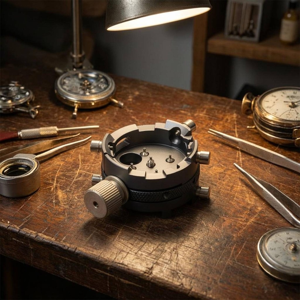 Multi-Function 7750 Movement Holder Precision Fit Aluminium Alloy Movement Seat สําหรับช่างซ่อมนาฬิก