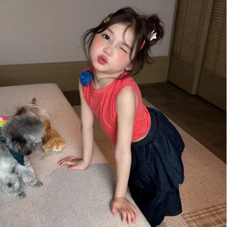 PRETTY BABY เสื้อเด็ก เสื้อแขนกุด กางเกงกระโปรง (2339)
