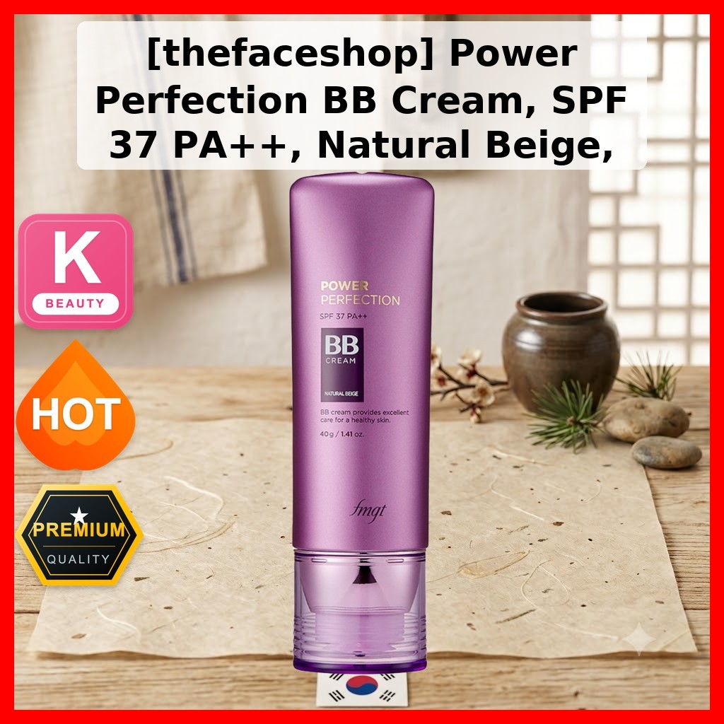 [thefaceshop] Power Perfection BB Cream, SPF 37 PA++, v203 Natural Beige, 40g, 1pc / Korean cu