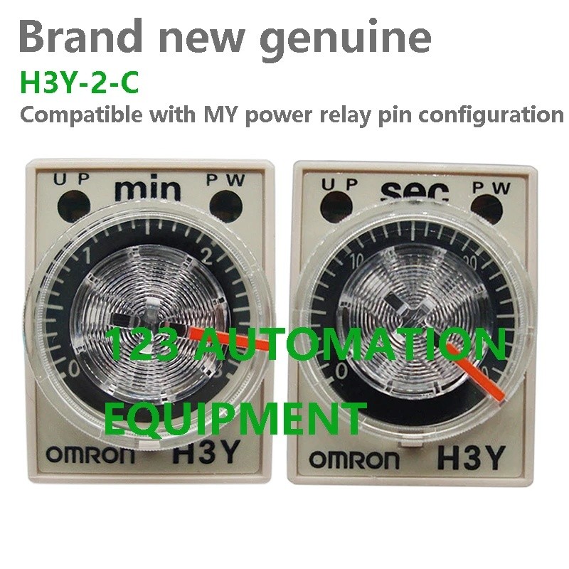 ใหม่ของแท้ Omron H3Y-2-C Miniature Solid-state Timer 24VDC 220VAC รีเลย์เวลา 1S/5S/10S/30S/60S/3M/30