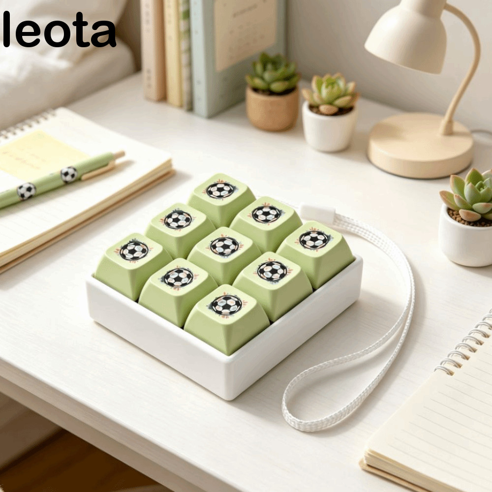 LEOTA Keyboard Fidget Keyring, Cat Paws Clicky Button Fidget Clicker พวงกุญแจ, Fidget Toy 9 คีย์ปุ่ม