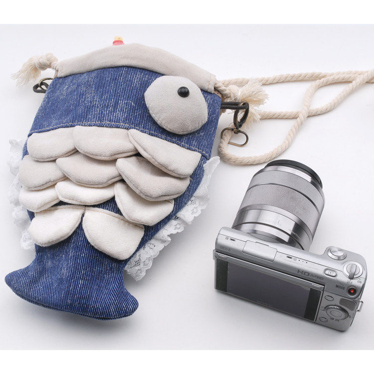 ปลาน่ารัก Micro Single Sony Polaroid Camera Bag กระเป๋าผ้ากระเป๋าโทรศัพท์มือถือ R50 XT5 GX7 A6000 A7