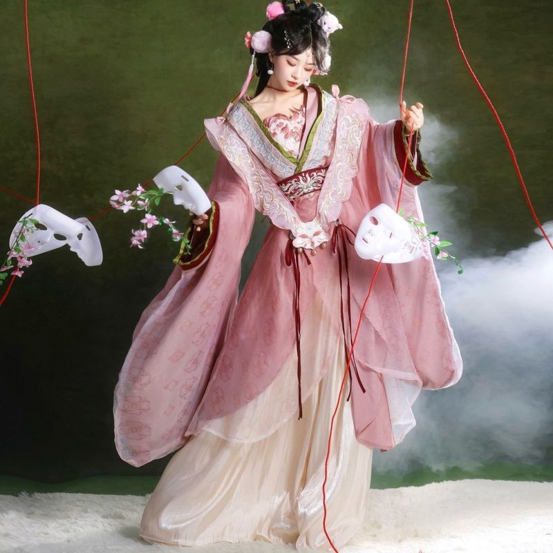 Heyun [Fox Demon] Original Takji Nine-Tailed Fox Elements Hanfu Warring States Robe ปรับปรุงแขนตรงHe