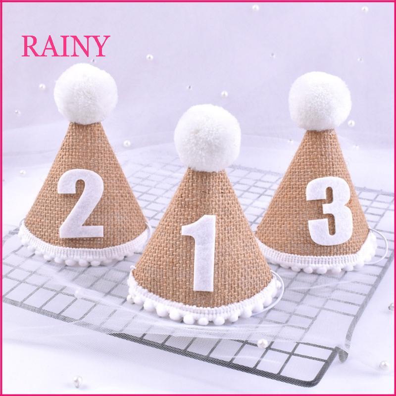 RAINY วันเกิด Party Crown หมวกสําหรับทารก 0-3Y Party Headbands วันเกิดหมวกหมวกสําหรับเด็กวัยหัดเดินส