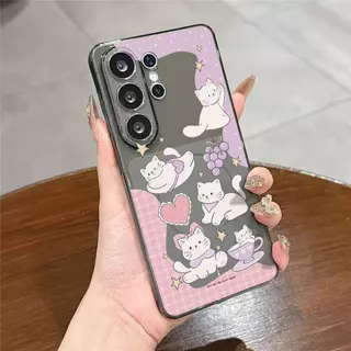 Purple TPU เคสFor Samsung A17 A07 A56 A57 A37 A54 A06 A55 A16 A36 A15 A05S A34 A35 S24 FE S25 S26 Ultra เคสใสแบบนิ่ม