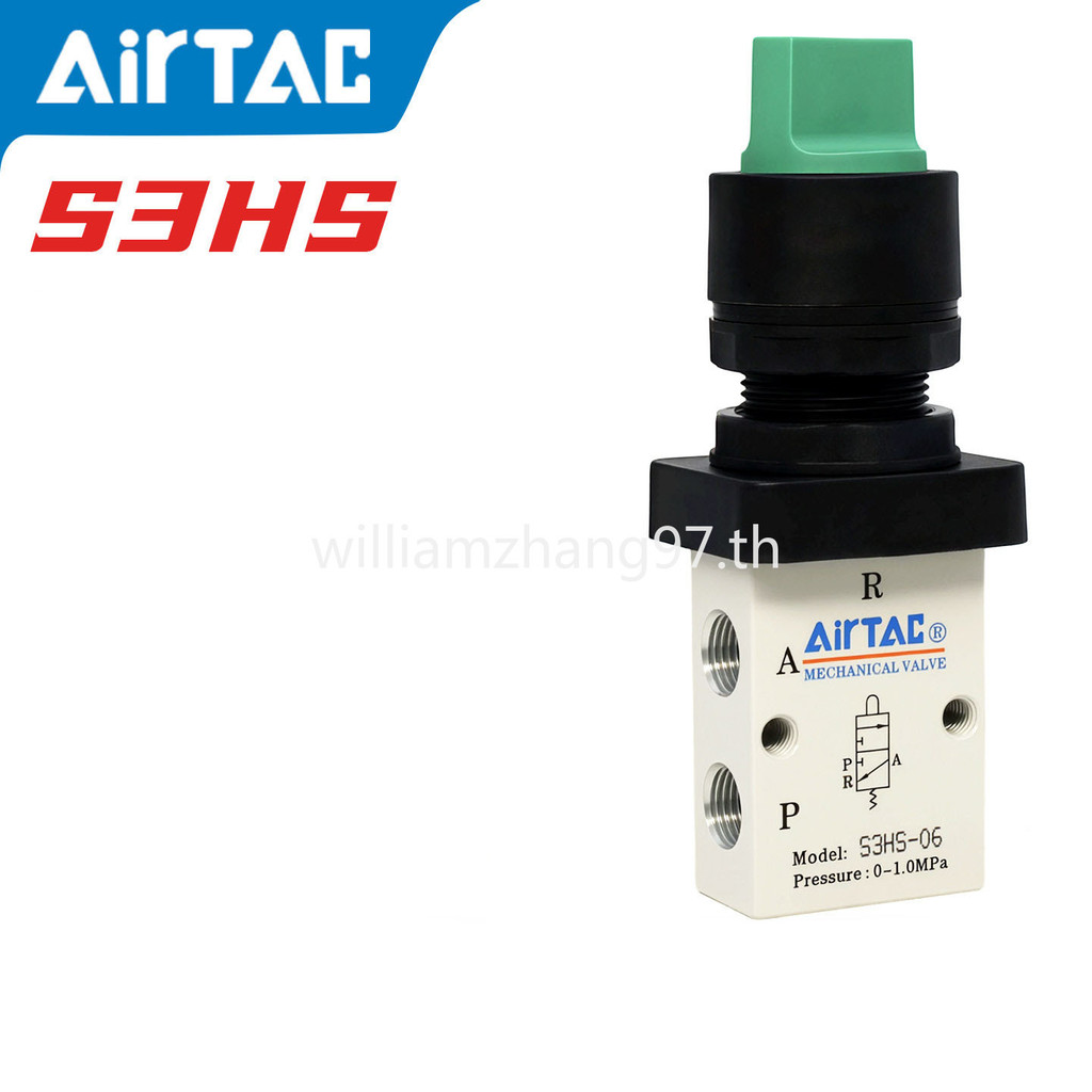 วาล์วเลือกกลไก AirTac – ประเภทสวิตช์แบบแมนนวล รุ่น S3HSM5R, S3HS06G, S3HS08B