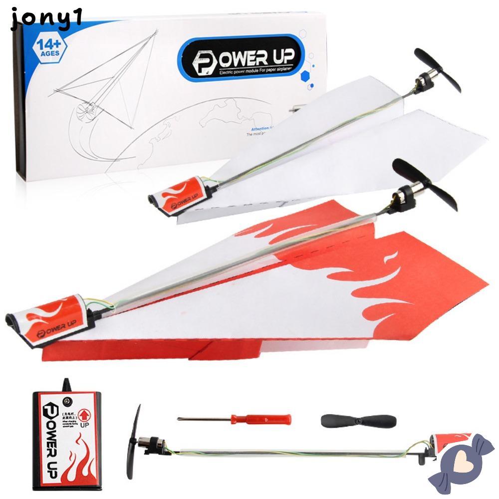 THUY DIY Motor Power Plane, Paper & Plastic Red & White Airplane Rc Folding Paper Model, ชาร์จ Red R