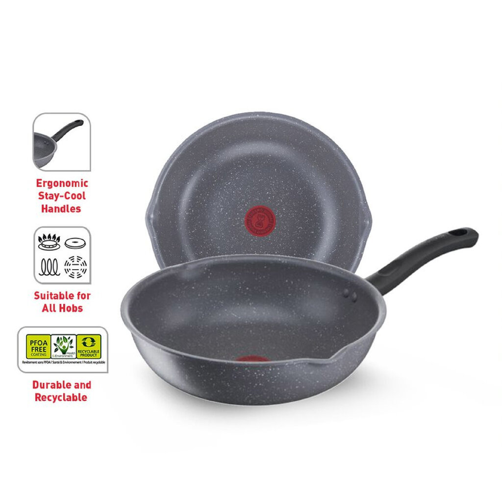 Tefal กระทะก้นลึกซีรีส์ Cook Healthy รุ่น G1348695 ขนาด 28 ซม. ขอบ 2 หยัก/ ประกันสินค้า2ปี