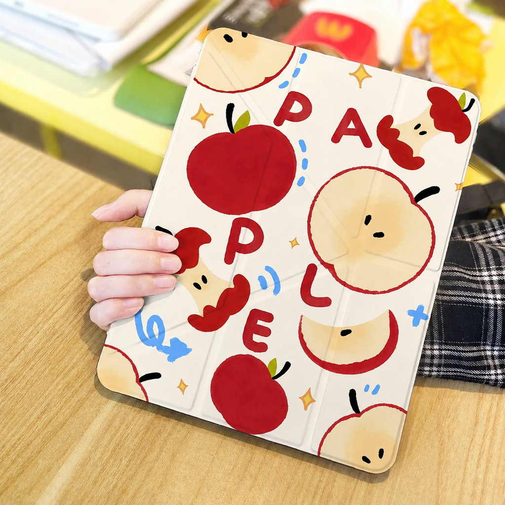 เคส Redmi Pad 2 Pro/SE 11/Pro12.1 Xiaomi Pad 6/7/8 Pro พับYFold ลายแอปเปิ้ล ถอดแม่เหล็กแยกเคสปากกา