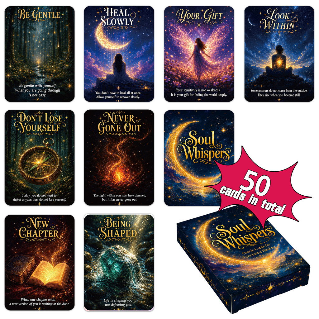 สไตล์ใหม่ 50 Starry Sky Healing Energy Oracle การ์ดภาษาอังกฤษ Spiritual Healing คู่มือการ์ดด้านหน้า Self Affirmative Emotion Soothing คอลเลกชันการ์ด