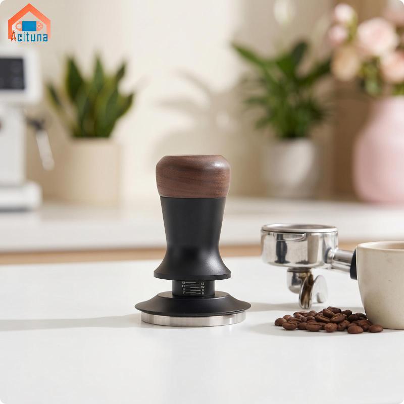 Acituna Espresso Tamper ด้ามไม้สแตนเลสคู่มือ 51MM