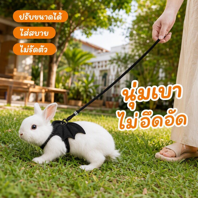 สายจูงสัตว์เลี้ยงเล็ก เชือกจูงแฮมสเตอร์ กระรอก กิ้งก่า ปรับได้ นุ่ม ใส่สบาย ยาว 1.5 เมตร