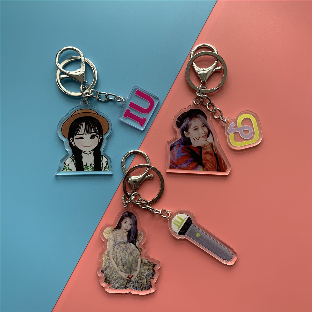 IU พวงกุญแจอะคริลิค UAENA พวงกุญแจพวงกุญแจ EIGHT จี้โทรศัพท์มือถือ Blueming