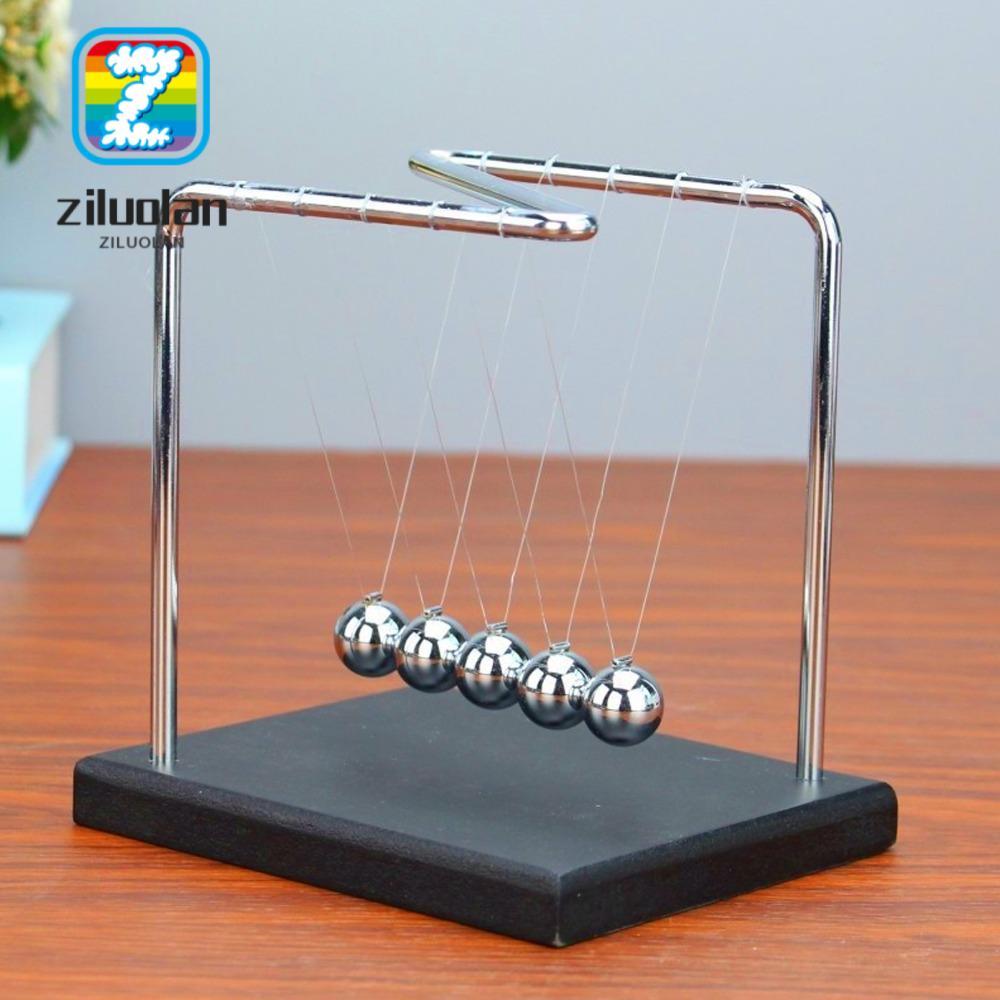 ZILUOLAN Balance Pendulum Ball, 5.51x4.65x5.91in ฐานไม้เดสก์ท็อป Balancing Ball, Energy Conservation