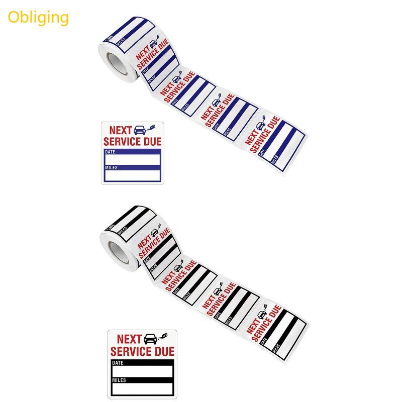 Obliging 150 ชิ้นเปลี่ยนน้ํามันเตือนสติกเกอร์ Next Service Due ป้าย Low-Tack สําหรับกระจกรถยนต์หน้าต