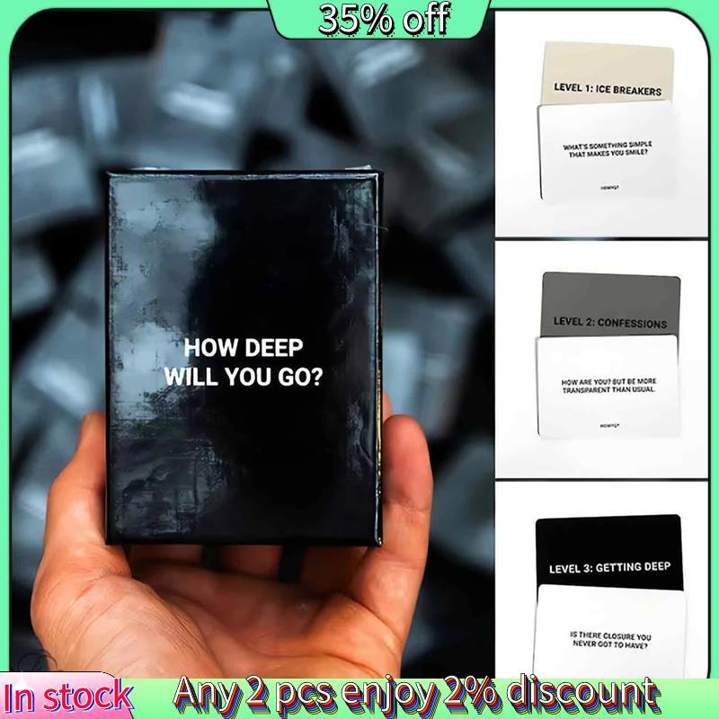 Hot-How Deep You Go เกมกระดานสําหรับผู้ใหญ่ 99 การ์ดคําถามและท้าทายสําหรับการเชื่อมต่อที่ลึกสนุกสําห